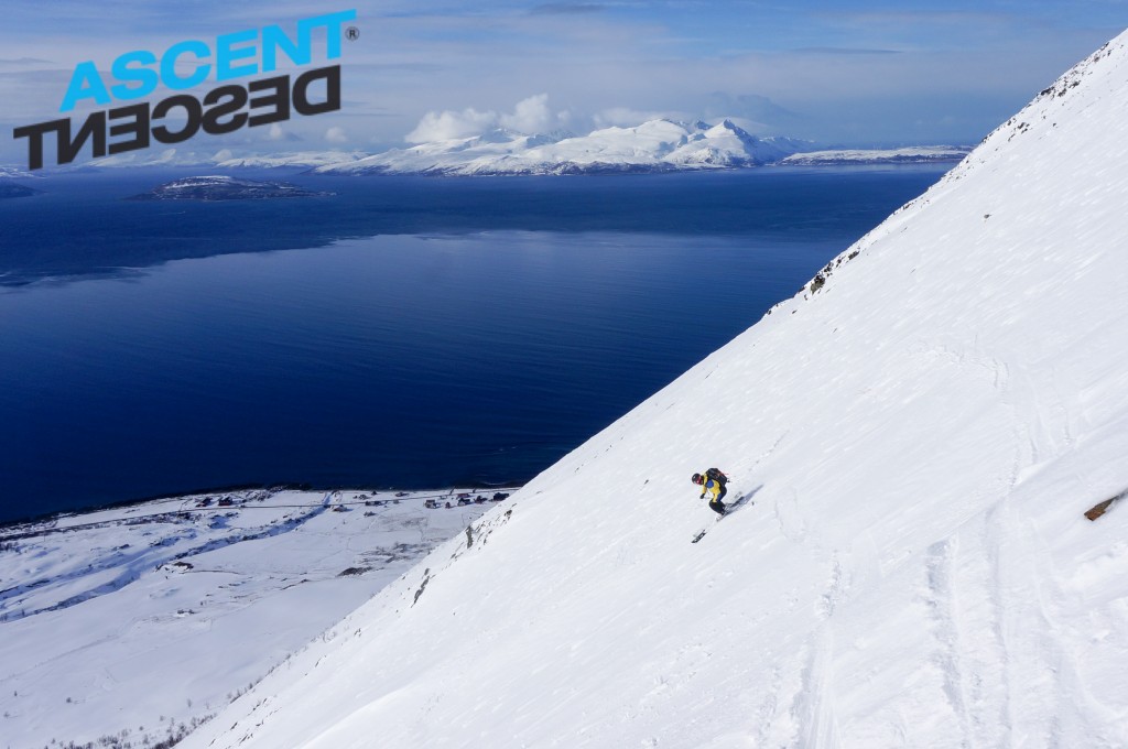 Skiing the west face of Russelvfjellet. Photo: Jimmy Halvardsson